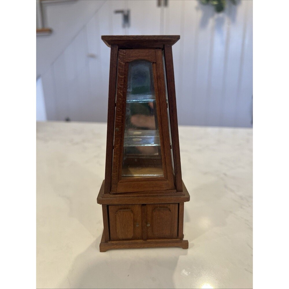 Vintage Price Miniature Dollhouse A-Frame Curio Cabinet Glass Mirrors, Noel’s